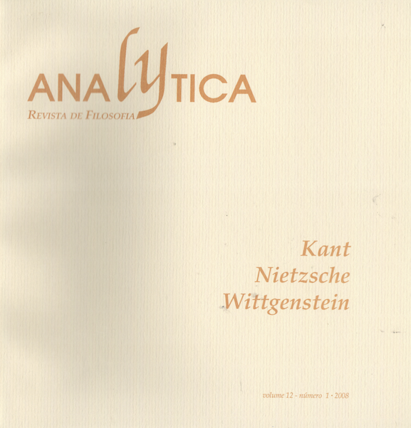 					Visualizar v. 12 n. 1 (2008): Kant â€¢ Nietzsche â€¢ Wittgenstein
				