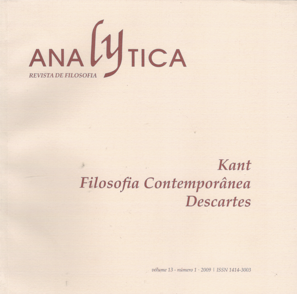 					Visualizar v. 13 n. 1 (2009): Kant - Filosofia Contemporânea - Descartes
				