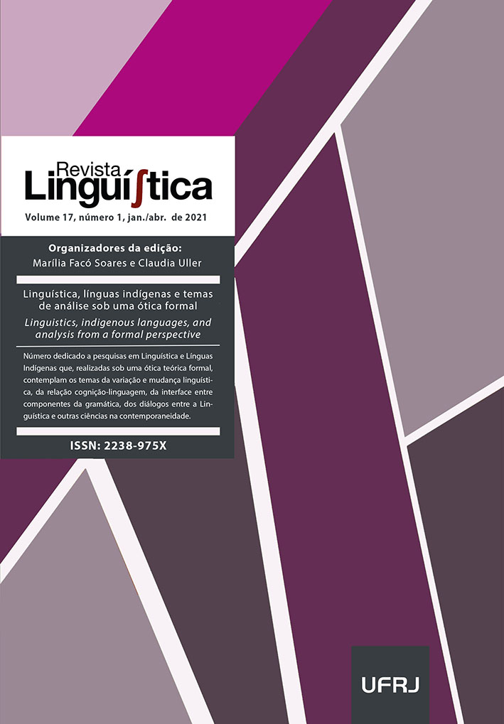 					Visualizar v. 17 n. 1 (2021): Linguística, Línguas indígenas e temas de análise sob uma ótica formal
				